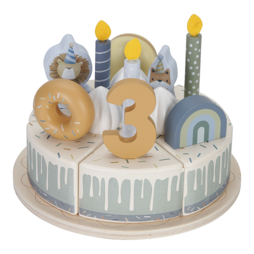 Little Dutch Wooden Birthday Cake Blue